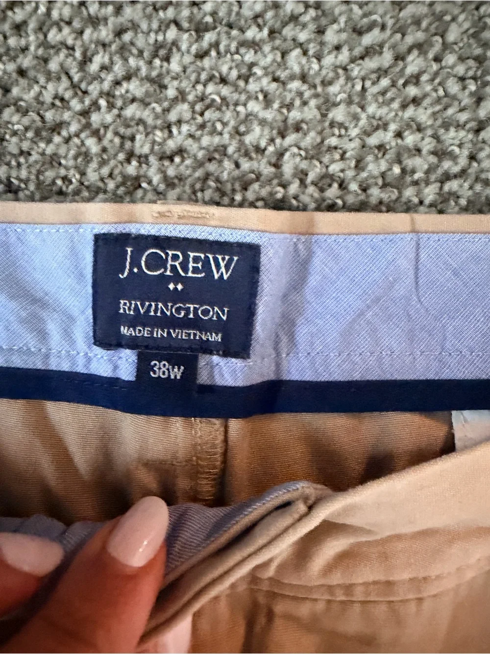 J. Crew Men's Three-Pack Flat Front Shorts - Light Blue Striped, Tan & Burgundy